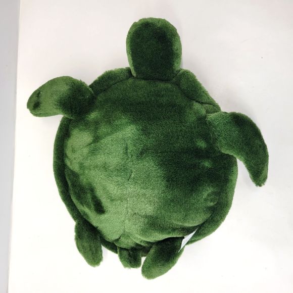 Vintage JLI Green Plush Sea Turtle 1994 The Petting Zoo Realistic Large Eyes 13" - Picture 9 of 13